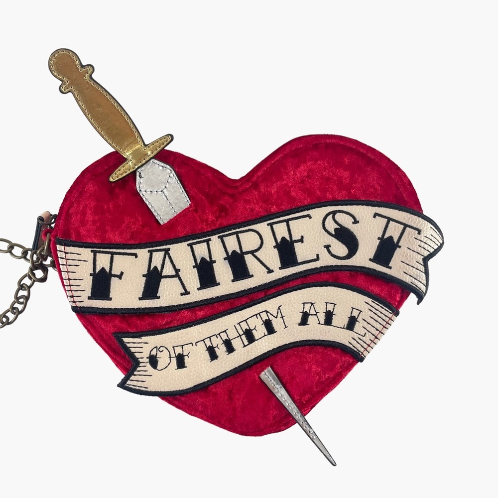 Disney‎ Fairest of Them All Snow White Heart Velvet Red Crossbody